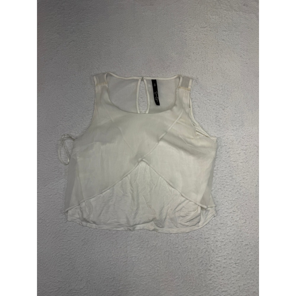 Jessica Simpson Womens Ivory White Chiffon Layered Sleeveless Blouse Top Size M
